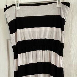 NW/OT GAP Women’s Black & Whites Striped Strapless Maxi Dress (LG)